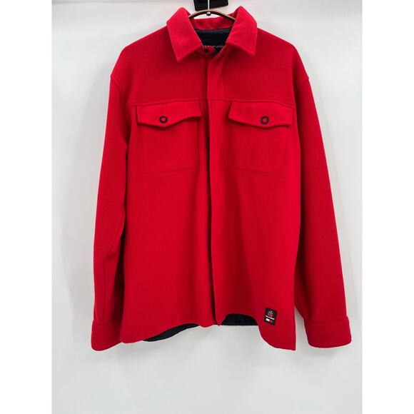 Vintage Tommy Hilfiger Men's Full Zip Fleece Jacket Sz M Red - Picture 1 of 7